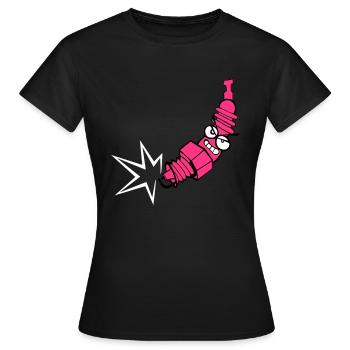 Bougie d'allumage avec une fonction de changement de couleur - T-shirt Femme - noir - Devant - AI Model Female 172 dark (172cm)