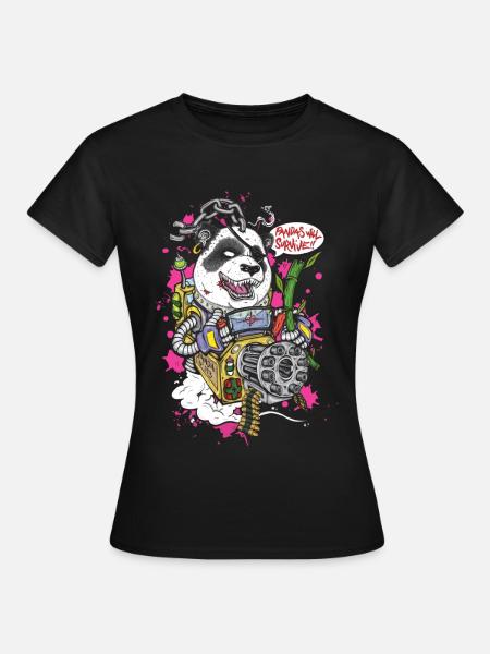 "Pandas werden überleben!" - Frauen T-Shirt - Schwarz
