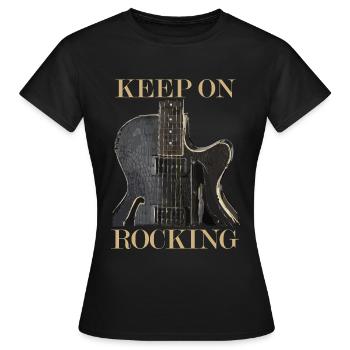 Elektrische Gitarre - Frauen T-Shirt - Schwarz - Vorne - AI Model Female 172 dark (172cm)