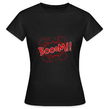 comic boom - Women's T-Shirt - black - Front - AI Model Female 172 dark (172cm)