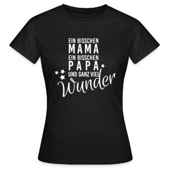 Babybauch schwanger Papa Mama Wunder Spruch - Frauen T-Shirt - Schwarz - Vorne - AI Model Female 172 dark (172cm)