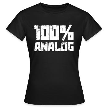 100% Analog - Frauen T-Shirt - Schwarz - Vorne - AI Model Female 172 dark (172cm)