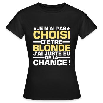 Humour Blonde - T-shirt Femme - noir - Devant - AI Model Female 172 dark (172cm)