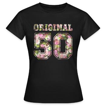 50 d'origine - T-shirt Femme - noir - Devant - AI Model Female 172 dark (172cm)