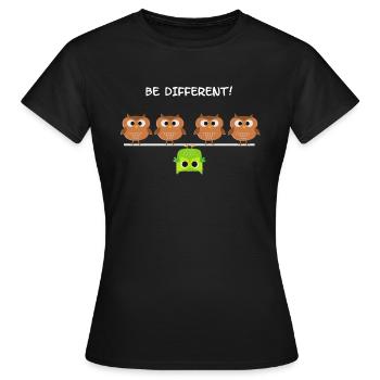 Être différent! - sois différent! - T-shirt Femme - noir - Devant - AI Model Female 172 dark (172cm)