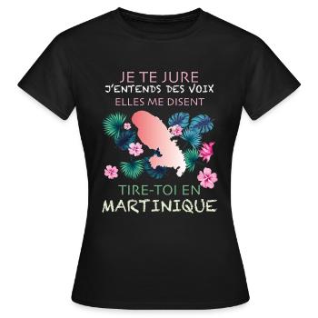 martinique Cadeau drôle pour femme - T-shirt Femme - noir - Devant - AI Model Female 172 dark (172cm)