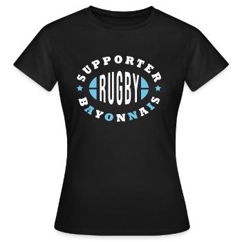 Rugby Bayonne supporter bayonnais - T-shirt Femme - noir - Devant - AI Model Female 172 dark (172cm)