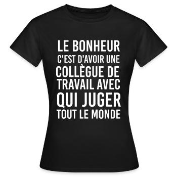 Collègue Femme Meilleure Copine Qui Juge - T-shirt Femme - noir - Devant - AI Model Female 172 dark (172cm)