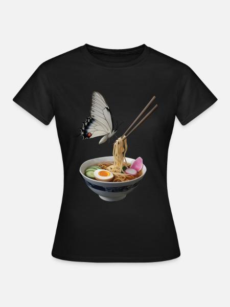 Schmetterling Ramen - Frauen T-Shirt - Schwarz