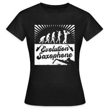 Evolution Saxophone Saxophone | Musical instrument Jazz - Women's T-Shirt - black - Front - AI Model Female 172 dark (172cm)