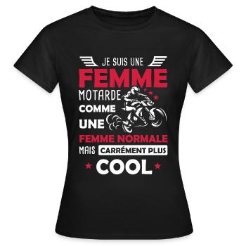 Femme fille cadeau drôle femme moto motarde - T-shirt Femme - noir - Devant - AI Model Female 172 dark (172cm)