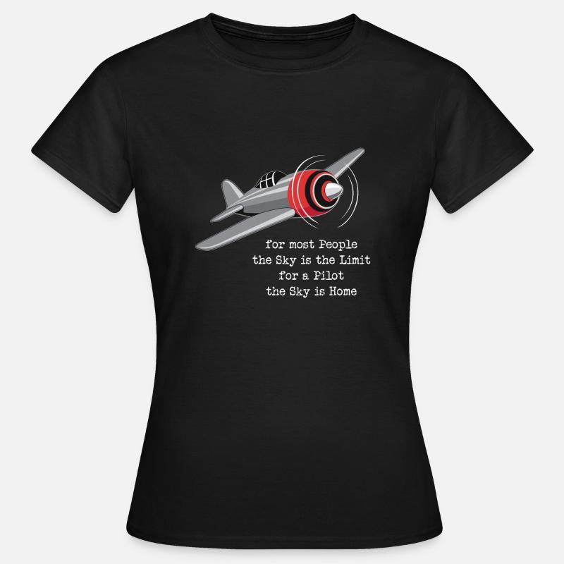 Pilot aviation plane flying gift - Women's T-Shirt - black