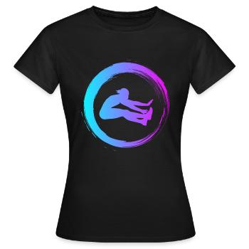 Sporty Hobby Leidenschaft Weitsprung - Frauen T-Shirt - Schwarz - Vorne - AI Model Female 172 dark (172cm)