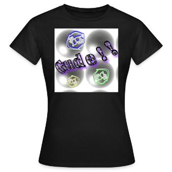 Gude!! - (Guten Tag) - Slang - Abbild - 2023 - Frauen T-Shirt - Schwarz - Vorne - AI Model Female 172 dark (172cm)
