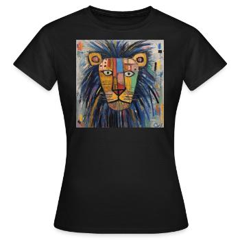 LION STREET ART - T-shirt Femme - noir - Devant - AI Model Female 172 dark (172cm)
