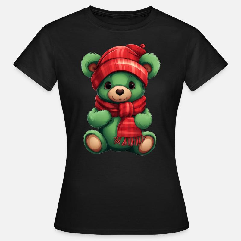 Winter Teddy Bear - Women's T-Shirt - black