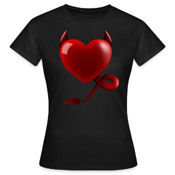 Herz Teufel Design Geschenk - Frauen T-Shirt - Schwarz - Vorne - AI Model Female 172 dark (172cm)