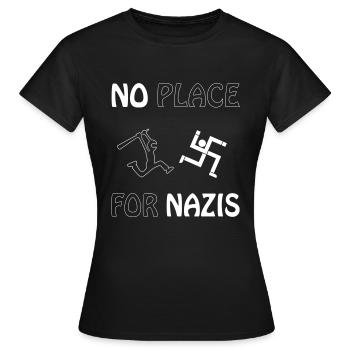 pas de place pour les nazis - T-shirt Femme - noir - Devant - AI Model Female 172 dark (172cm)
