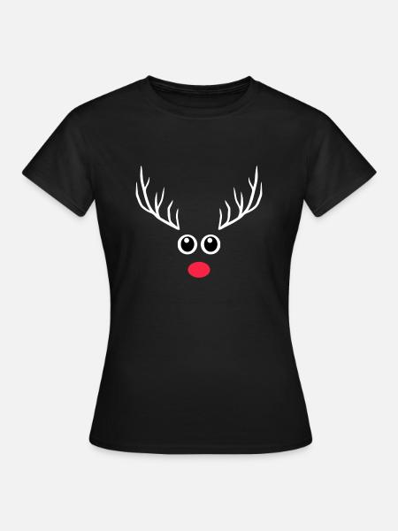 Rudolph das Rentier des Weihnachtsmannes - Frauen T-Shirt - Schwarz