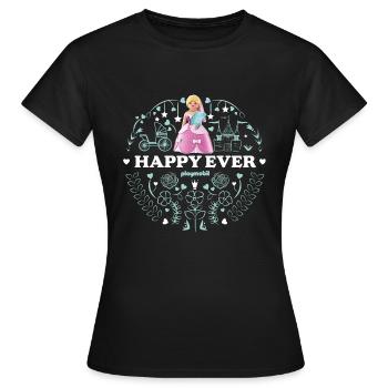Playmobil Happy Ever Prinzessin-Design - Frauen T-Shirt - Schwarz - Vorne - AI Model Female 172 dark (172cm)
