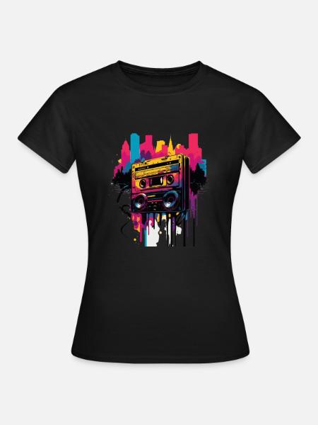 Retro Mixtape - Frauen T-Shirt - Schwarz