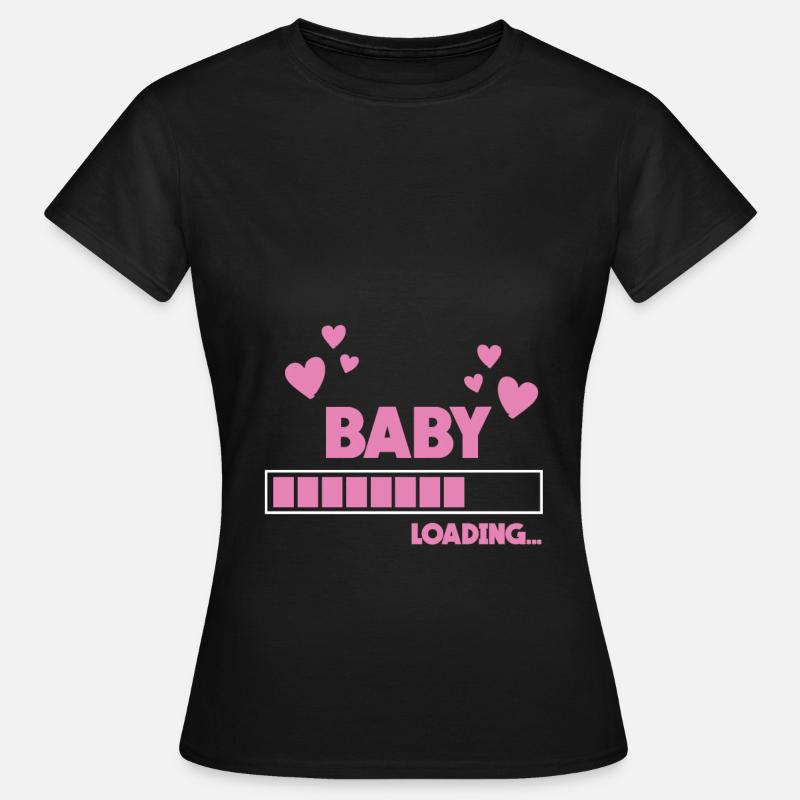 Annonce de grossesse bébé mère dames - T-shirt Femme - noir