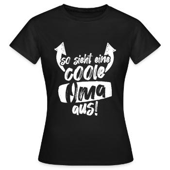 So sieht eine coole Oma aus Großmutter Geschenk - Frauen T-Shirt - Schwarz - Vorne - AI Model Female 172 dark (172cm)