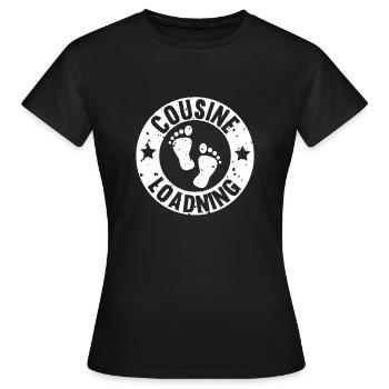Chargement de cousin Cadeau vintage de cousin en attente - T-shirt Femme - noir - Devant - AI Model Female 172 dark (172cm)