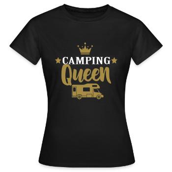 Camper Camping Queen partner look gift - Women's T-Shirt - black - Front - AI Model Female 172 dark (172cm)