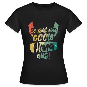 So sieht eine coole Oma aus Großmutter Vintage - Frauen T-Shirt - Schwarz - Vorne - AI Model Female 172 dark (172cm)