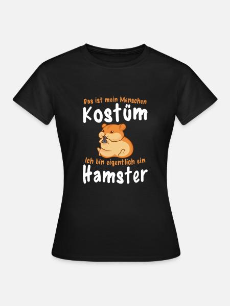 Hamster Menschen Kostüm Lustiges Zwerghamster - Frauen T-Shirt - Schwarz
