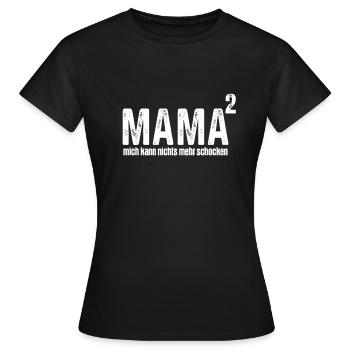 Mama Hoch 2 Zwilling Schwangerschaft Mutter - Frauen T-Shirt - Schwarz - Vorne - AI Model Female 172 dark (172cm)