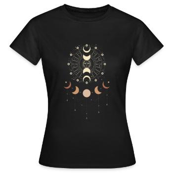 Occulte Soleil Lune I Occulte I Spirituel - T-shirt Femme - noir - Devant - AI Model Female 172 dark (172cm)