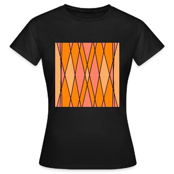 Pfirsichrosa und Orange Apricot - Frauen T-Shirt - Schwarz - Vorne - AI Model Female 172 dark (172cm)