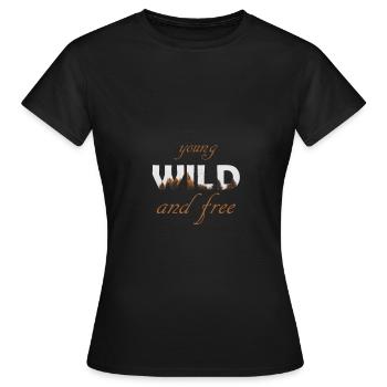 Jeune sauvage et gratuit - cadeau de paysage de liberté - T-shirt Femme - noir - Devant - AI Model Female 172 dark (172cm)