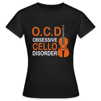 Trouble obsessionnel du violoncelle TOC - T-shirt Femme - noir - Devant - AI Model Female 172 dark (172cm)