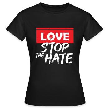 Amour Stop La haine Injustice Le racisme - T-shirt Femme - noir - Devant - AI Model Female 172 dark (172cm)