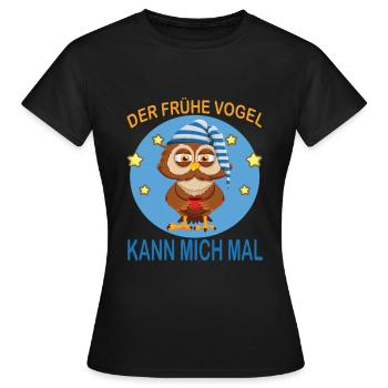 Oiseau précoce peut me faire une fois hibou café muffins matinaux - T-shirt Femme - noir - Devant - AI Model Female 172 dark (172cm)