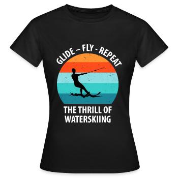 Ski nautique, ski nautique, skieurs nautiques - T-shirt Femme - noir - Devant - AI Model Female 172 dark (172cm)