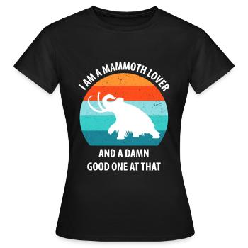 Drôle de mammouth de l’âge de pierre de l’âge de glace Design préhistorique - T-shirt Femme - noir - Devant - AI Model Female 172 dark (172cm)