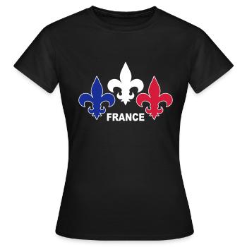 Fleurs de Lys - T-shirt Femme - noir - Devant - AI Model Female 172 dark (172cm)