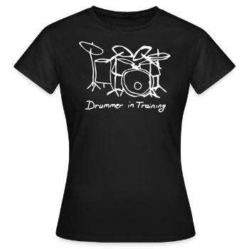Batteur en formation - T-shirt Femme - noir - Devant - AI Model Female 172 dark (172cm)