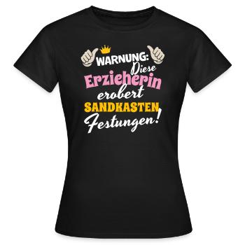 Erzieherin Kita Sandkasten Festungen Eroberin - Frauen T-Shirt - Schwarz - Vorne - AI Model Female 172 dark (172cm)