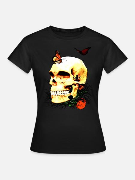 skull...perfect for halloween - Frauen T-Shirt - Schwarz