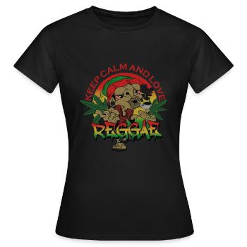 keep calm and love reggae - Frauen T-Shirt - Schwarz - Vorne - AI Model Female 172 dark (172cm)