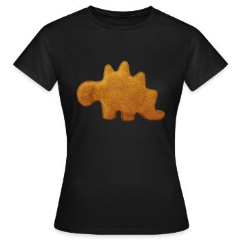 Pépite de poulet en forme de dinosaure - T-shirt Femme - noir - Devant - AI Model Female 172 dark (172cm)