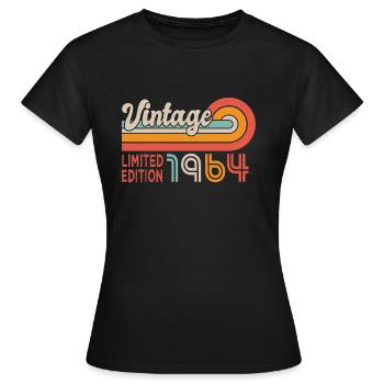 1964 anniversaire Né en 1964 - T-shirt Femme - noir - Devant - AI Model Female 172 dark (172cm)