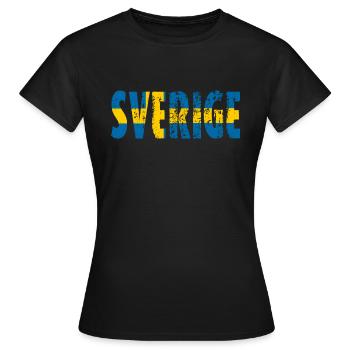Schweden - Frauen T-Shirt - Schwarz - Vorne - AI Model Female 172 dark (172cm)