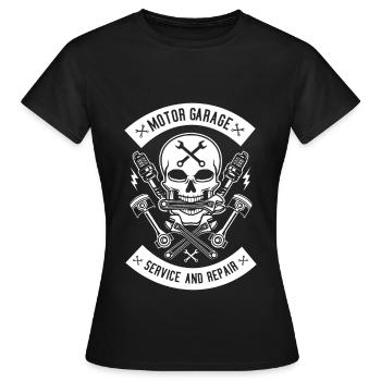 Idée de cadeau d'entretien et de réparation de garage de moteur - T-shirt Femme - noir - Devant - AI Model Female 172 dark (172cm)