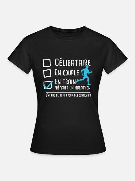 Cadeau coureur marathon humour marathonien running - T-shirt Femme - noir